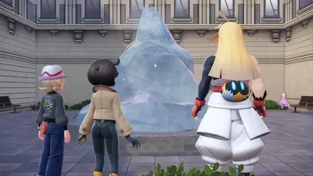 ブロスター噴水にれいとうビームを当てる