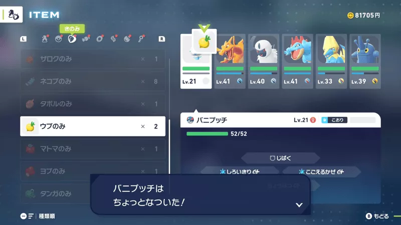 きのみをあげる