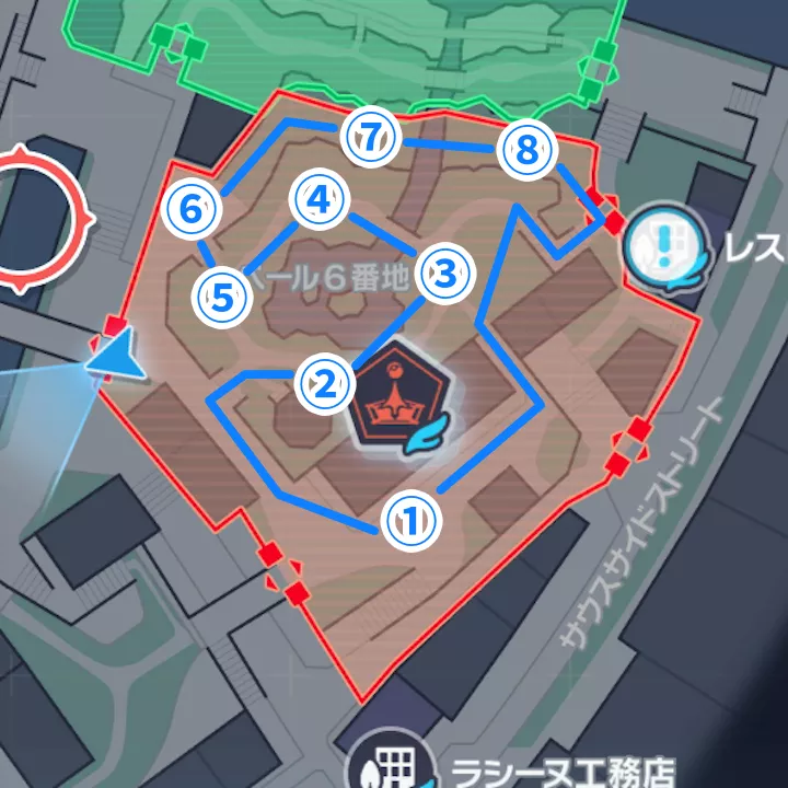 ベール6番地周回の周回ルート