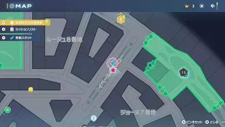 バチバチの縄張り争いの拡大マップ画像