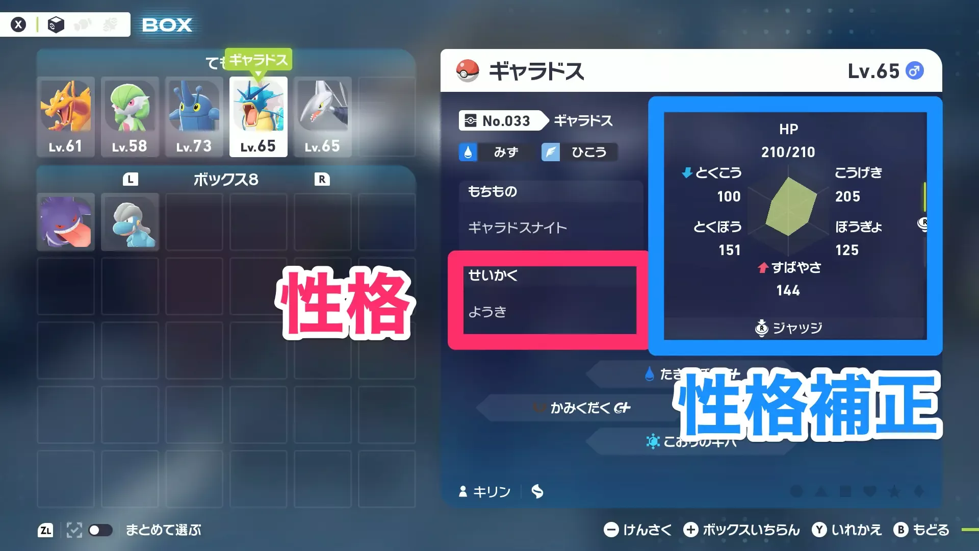 ポケモンのステータス画面から見れる