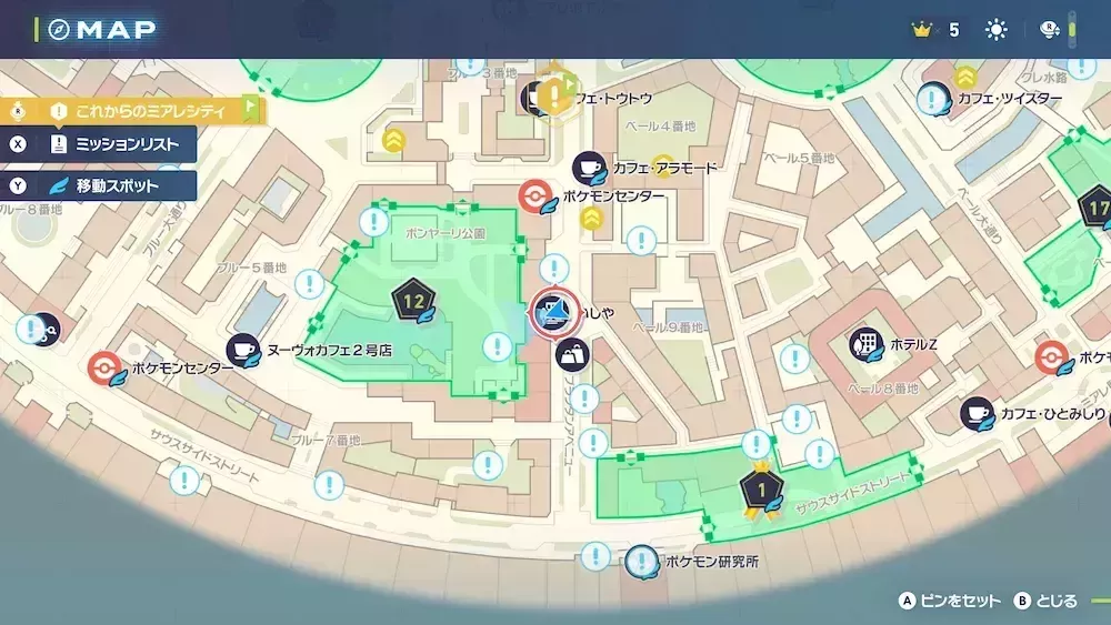 ひみつのコハクのマップ