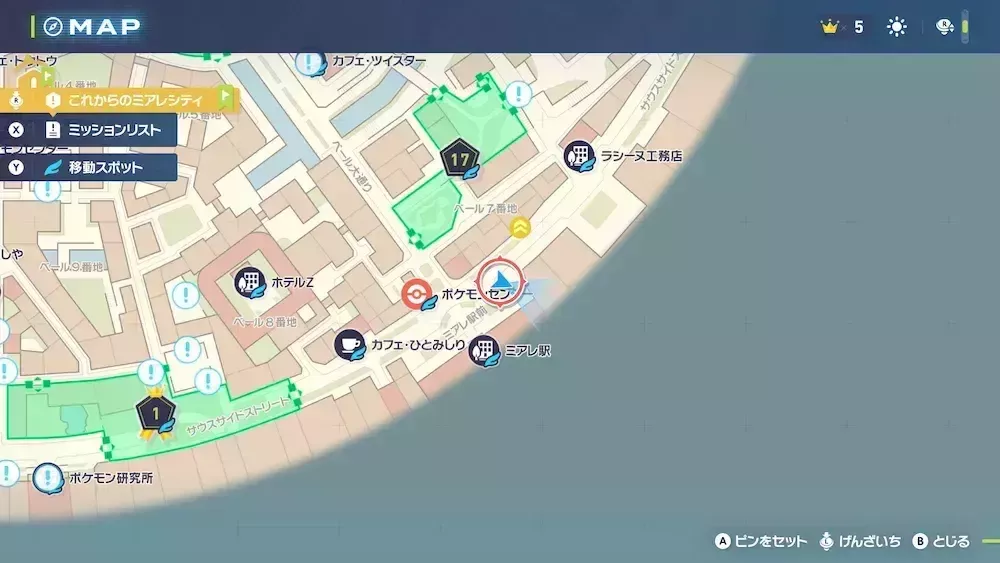 ミアレガレットのマップ