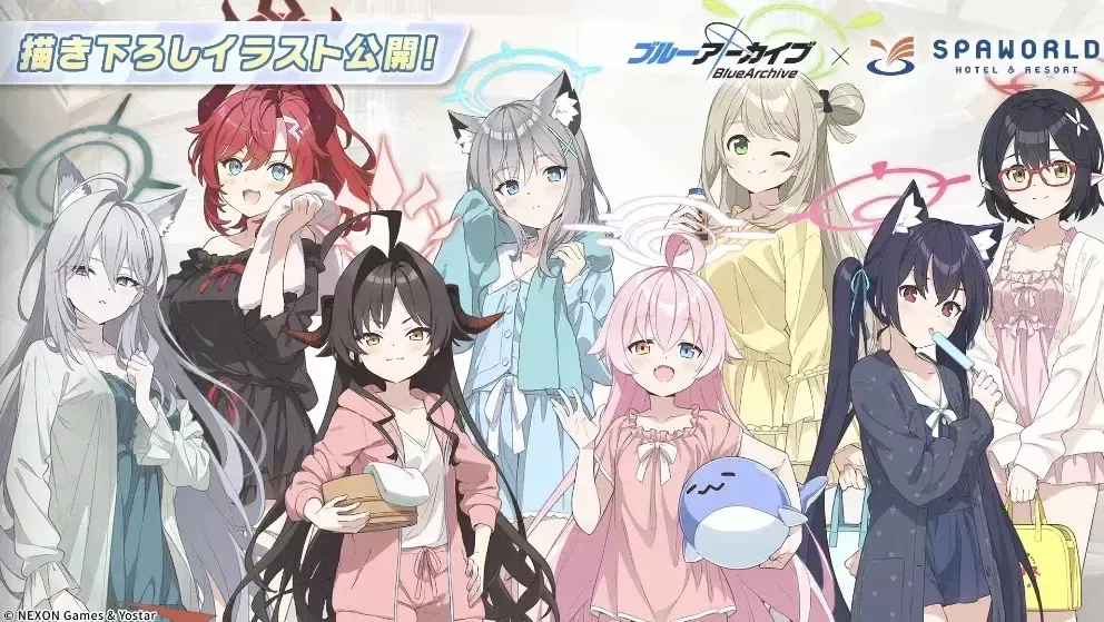 SPAWORLDコラボの描き下ろしは対策委員会と温泉開発部