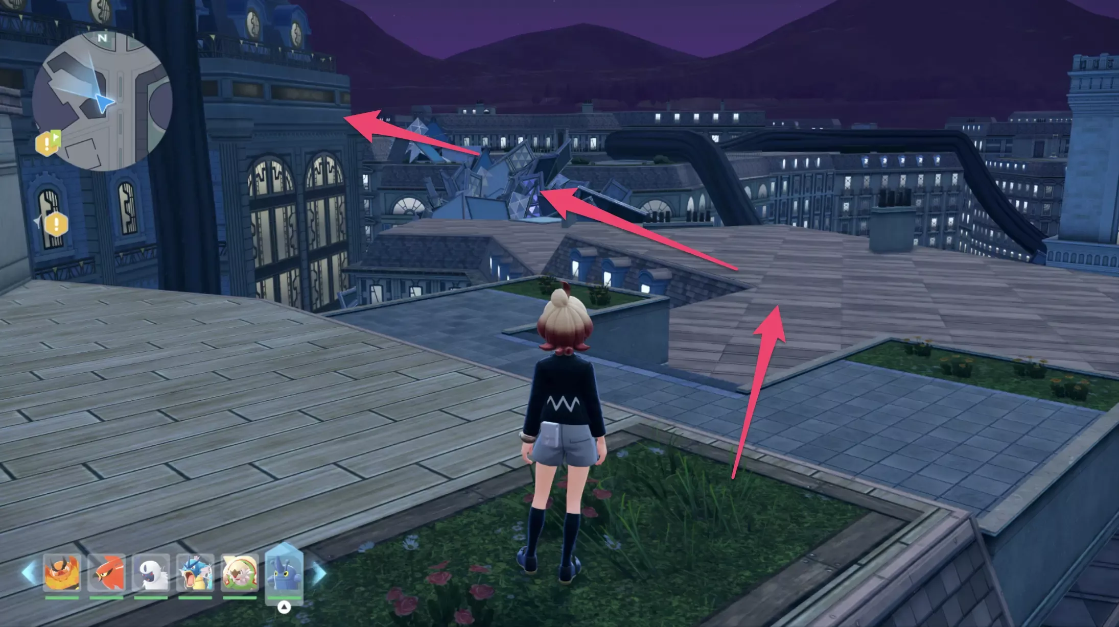 人間ハシゴを登って道なりに進む