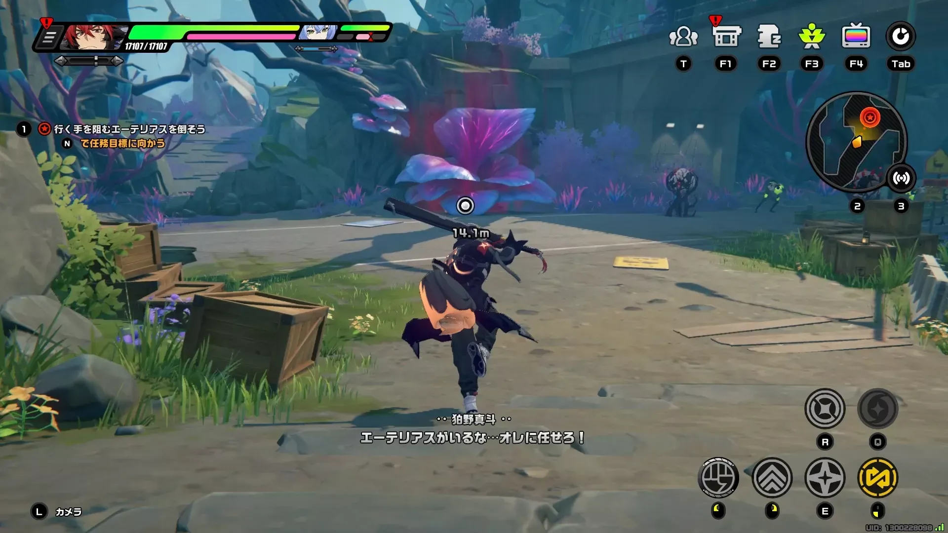 ホロウ内は一本道なので目標を追跡しながら進む