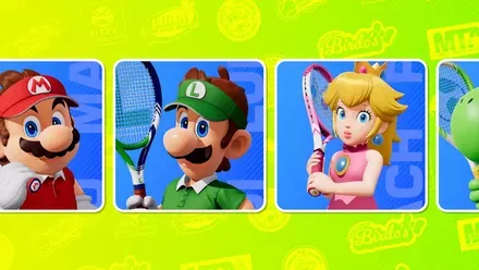 マリオキャラを使ったテニスゲーム