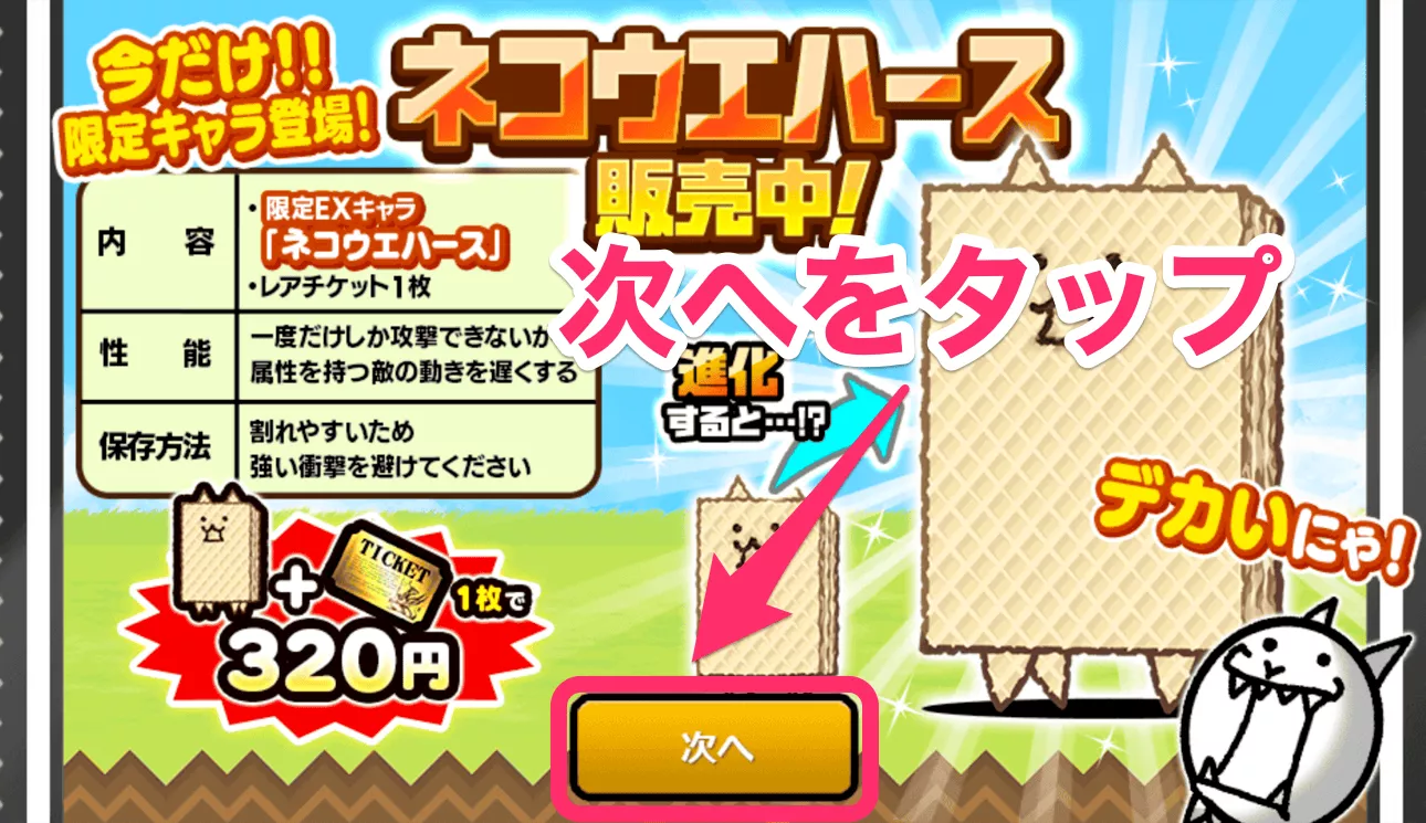 手順2_次へをタップ