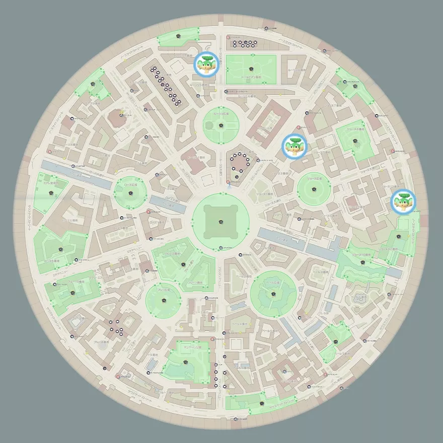 ヤナップの出現場所マップ