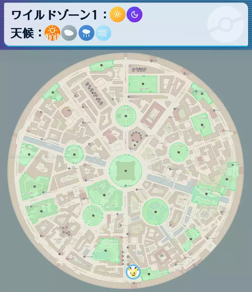 ピチューの出現場所マップ