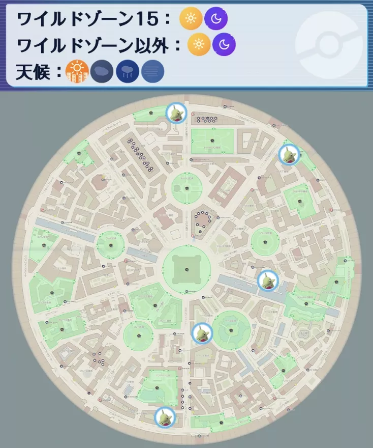 ヨーギラスの出現場所マップ