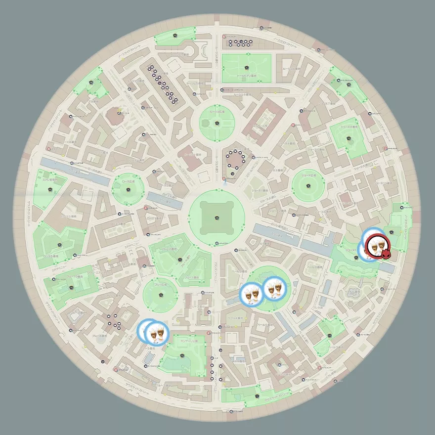 カメテテの出現場所マップ