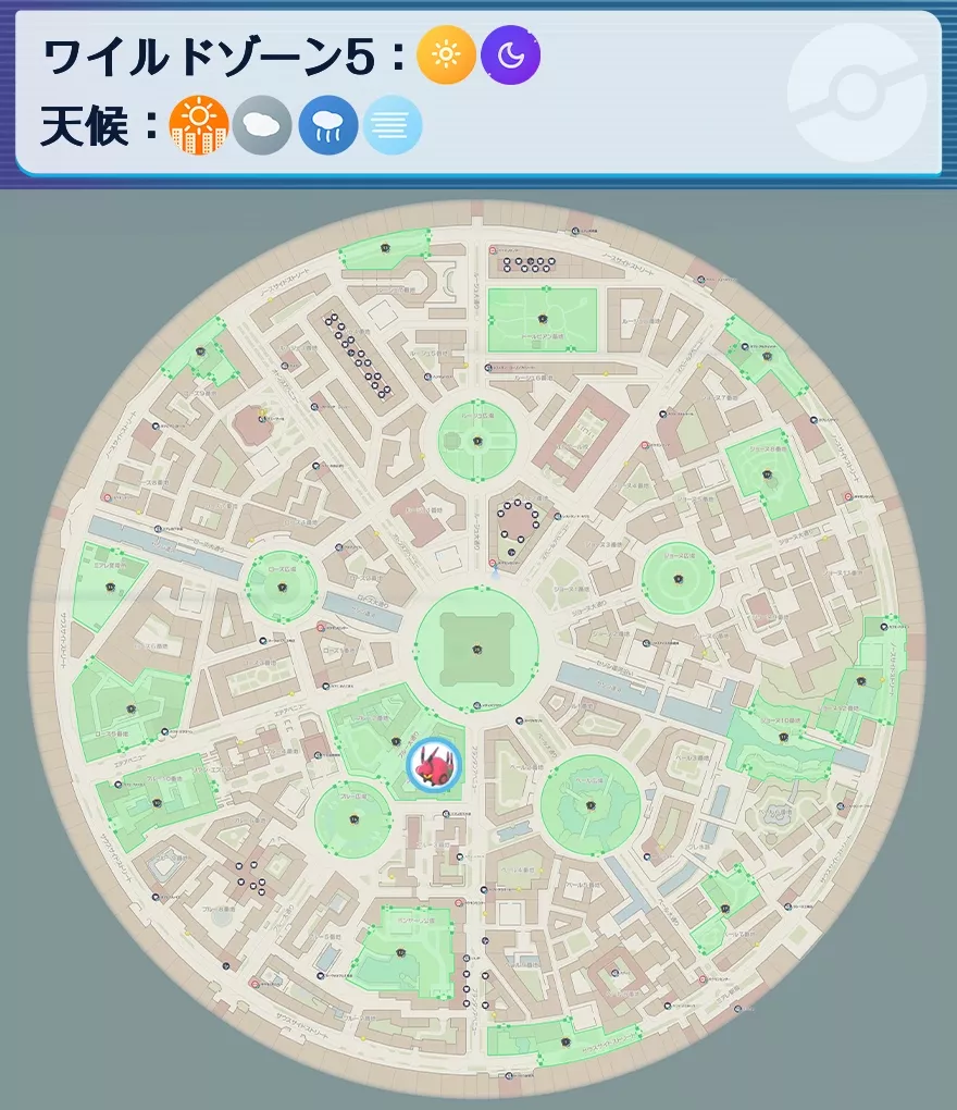 フシデの出現場所マップ