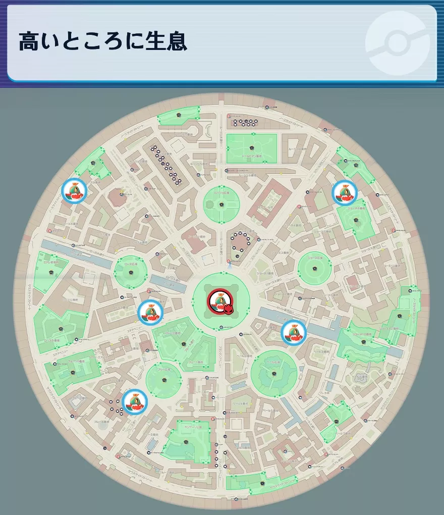 ルチャブルの出現場所マップ