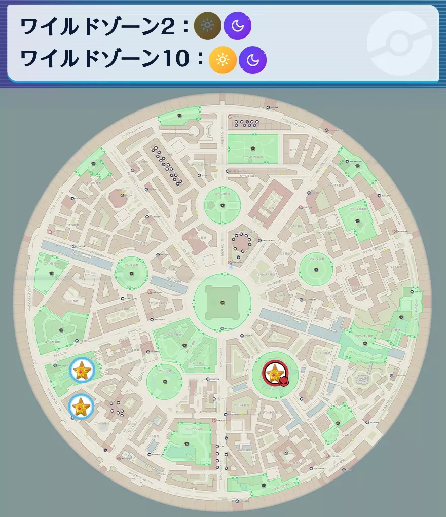 ヒトデマンの出現場所マップ