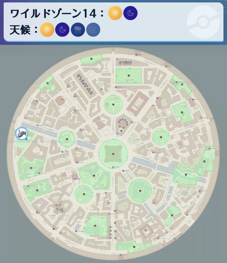 イワークの出現場所マップ