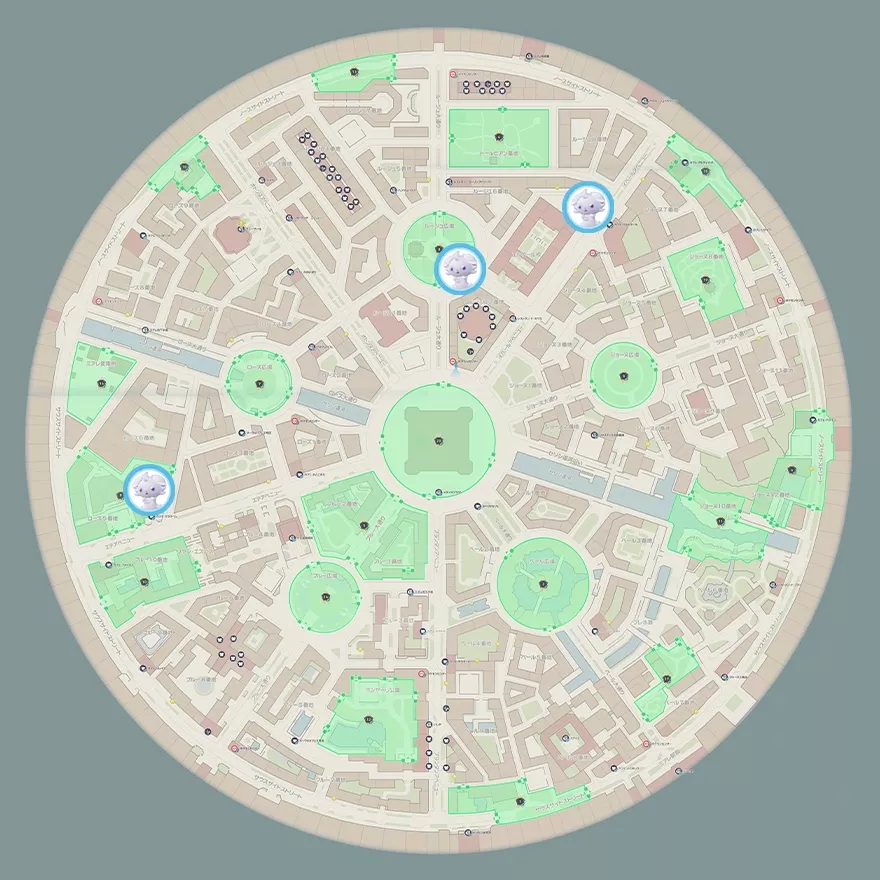 ニャスパーの出現場所マップ