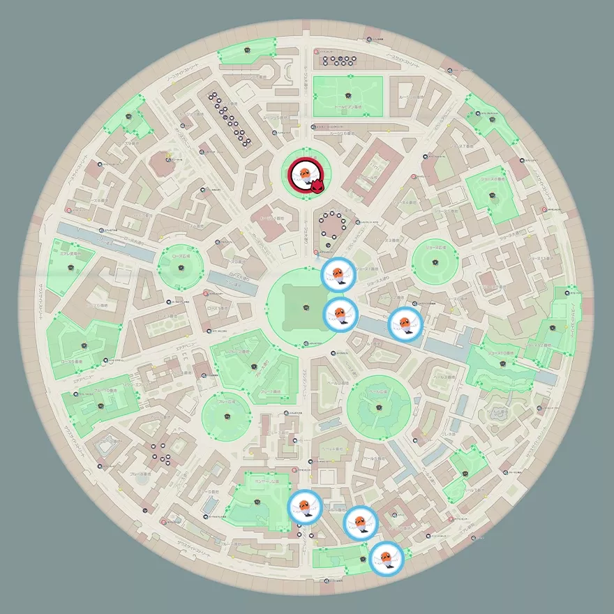 ヤヤコマの出現場所マップ