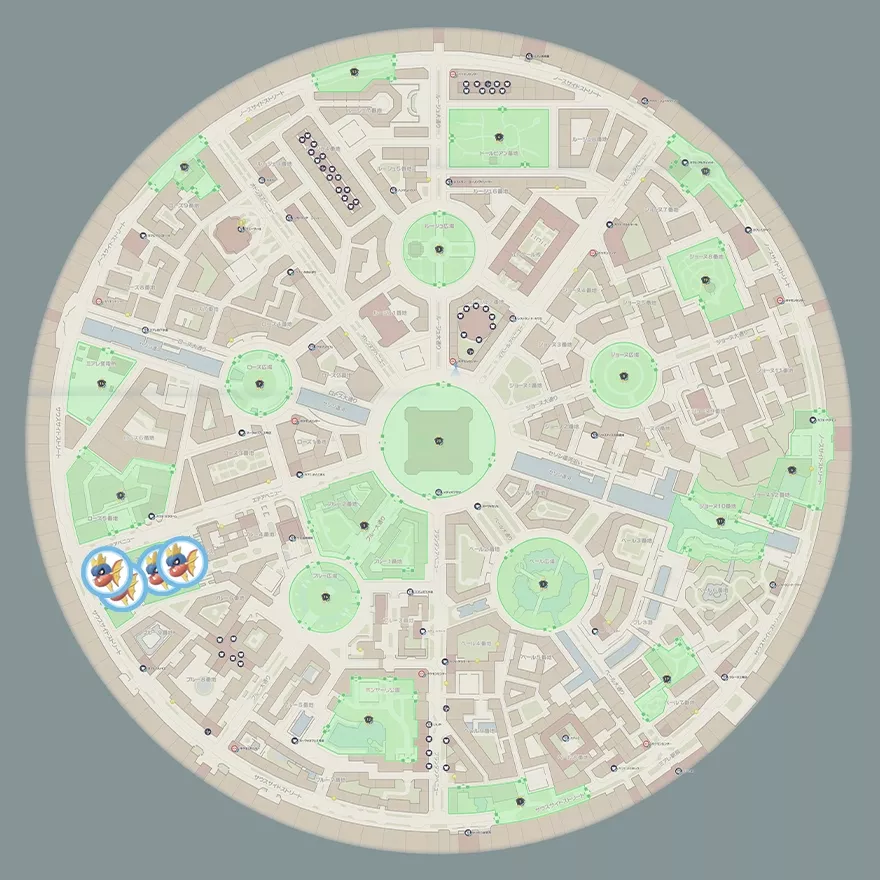 キバニアの出現場所マップ