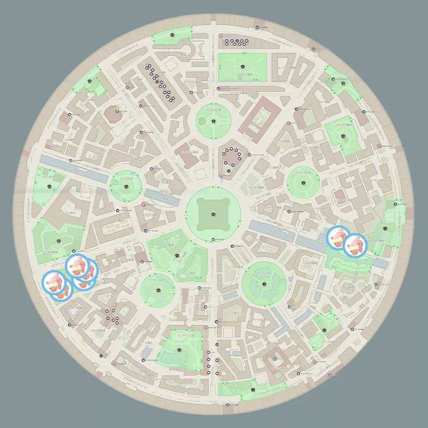 ヤドンの出現場所マップ