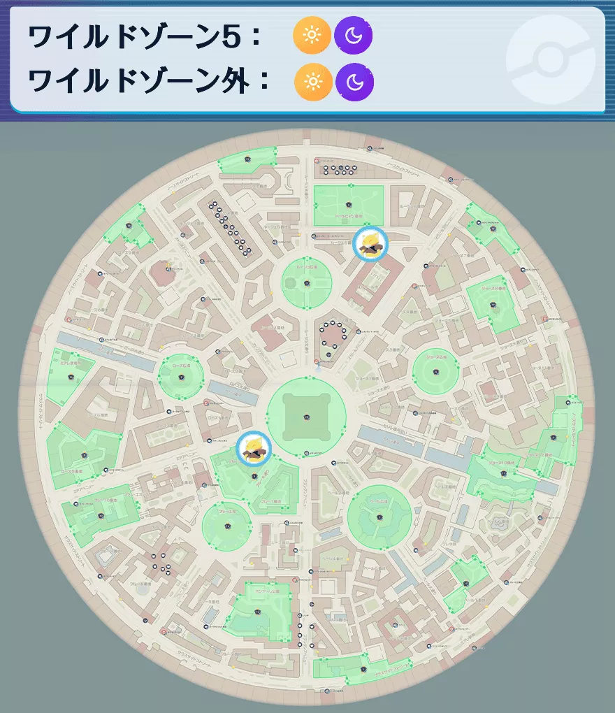 ケーシィの出現場所マップ