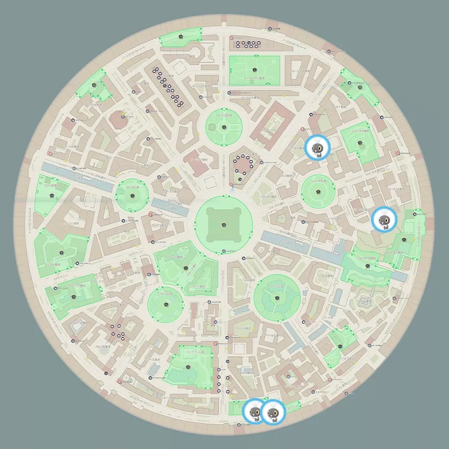 コフキムシの出現場所マップ