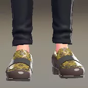 チェックがらローファー