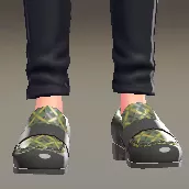 チェックがらローファー