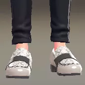 チェックがらローファー