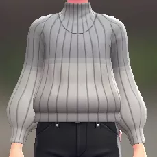 ハイネックツートンセーター