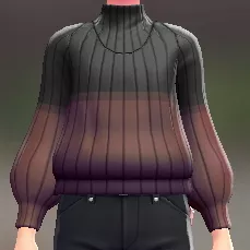 ハイネックツートンセーター