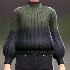 ハイネックツートンセーター