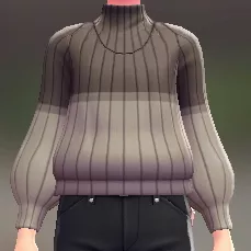 ハイネックツートンセーター