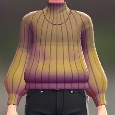 ハイネックツートンセーター