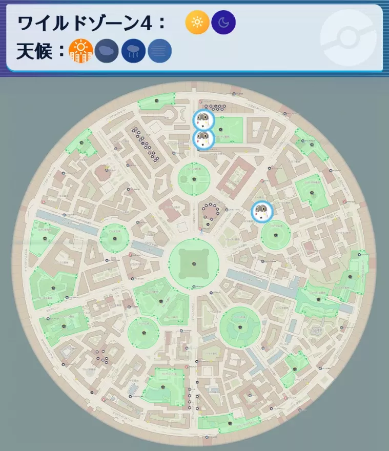 コフーライの出現場所マップ