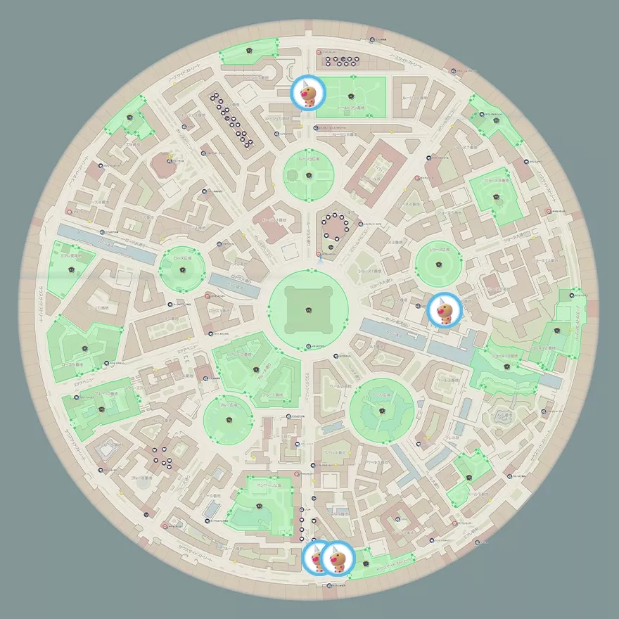 ビードルの出現場所マップ