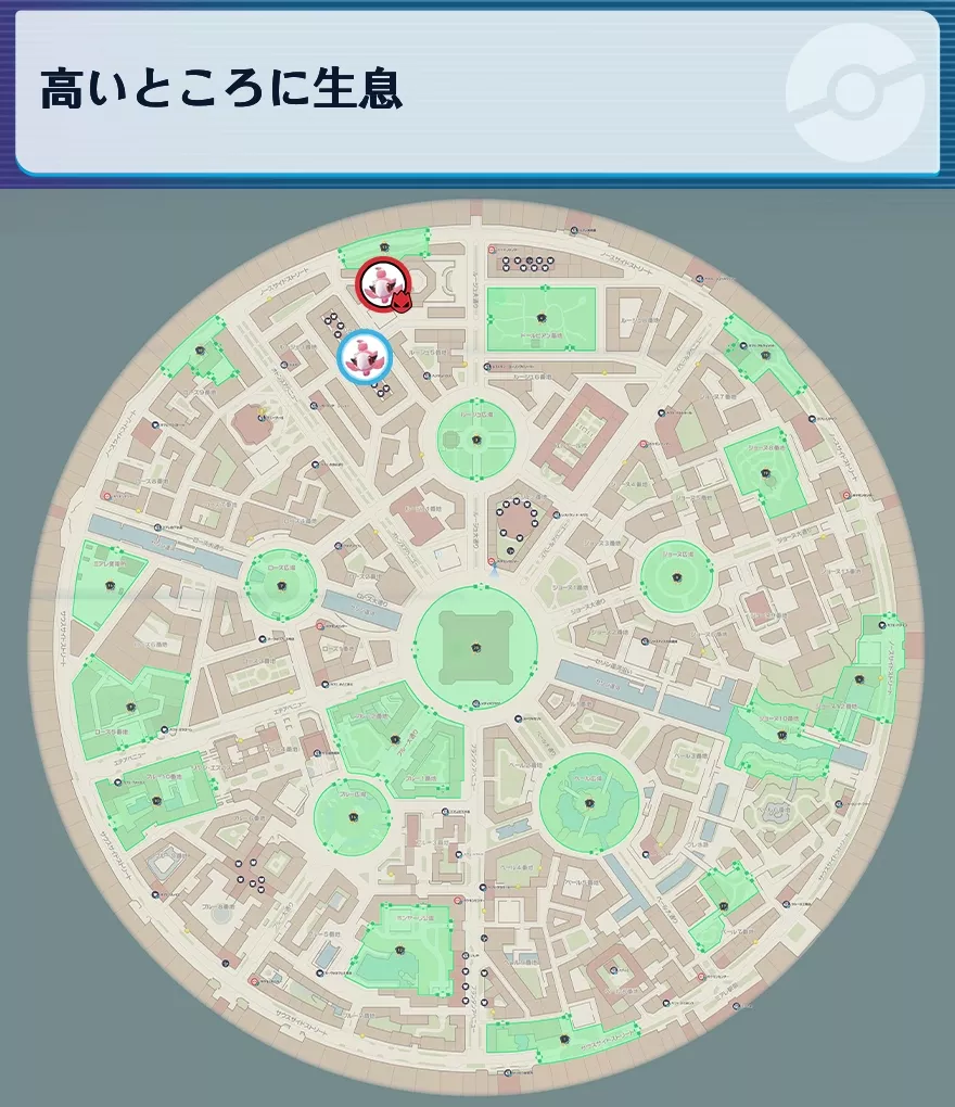 シュシュプの出現場所マップ