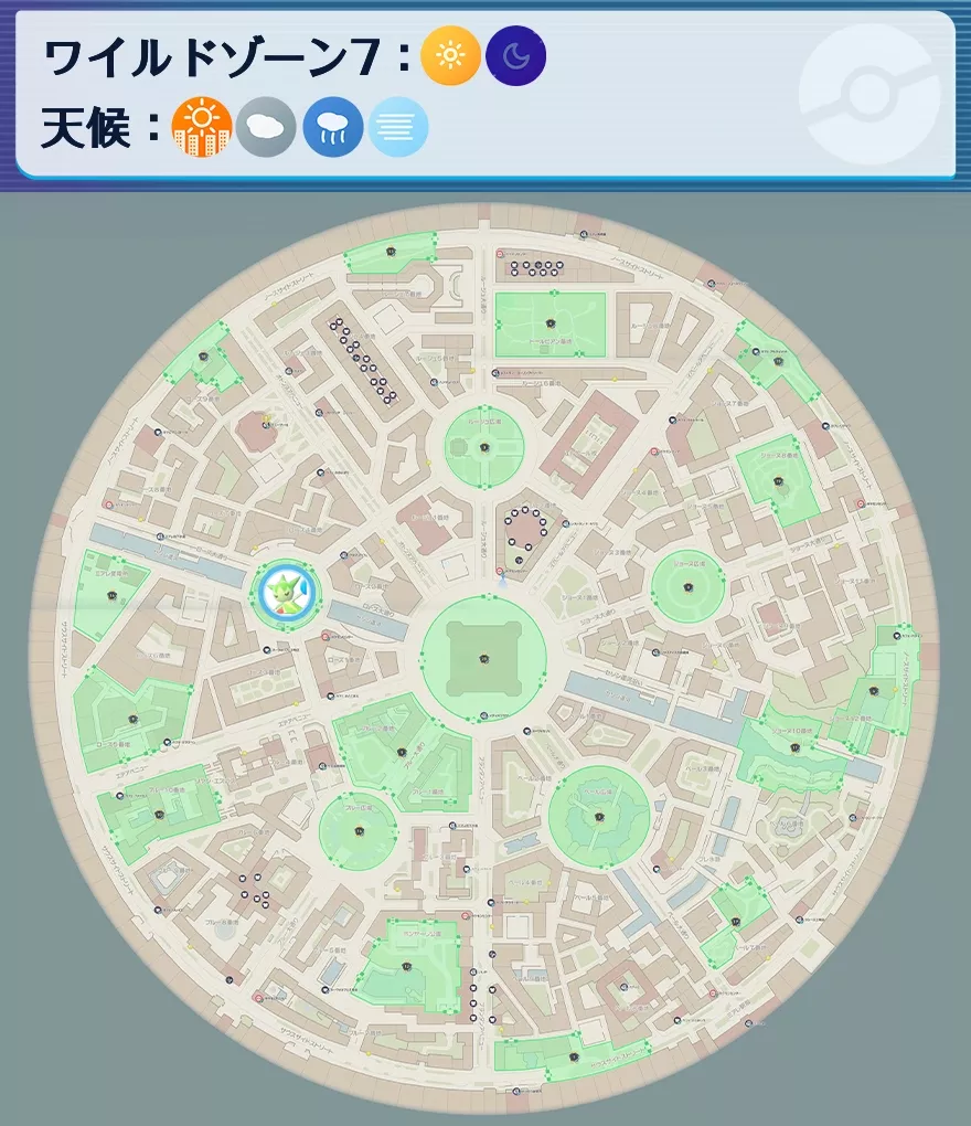 ロゼリアの出現場所マップ