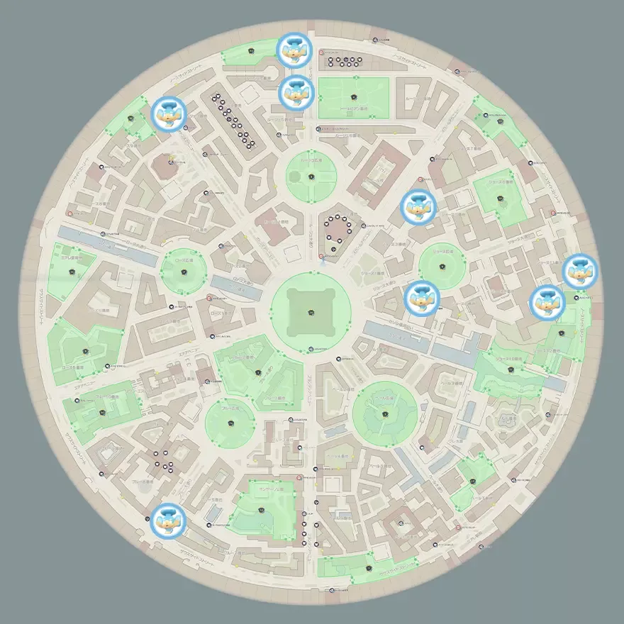 ヒヤップの出現場所マップ