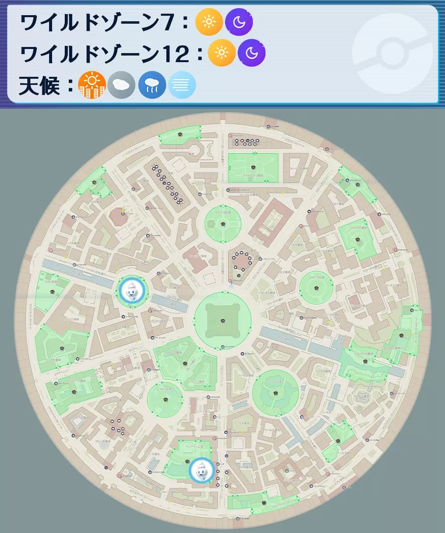 バニプッチの出現場所マップ