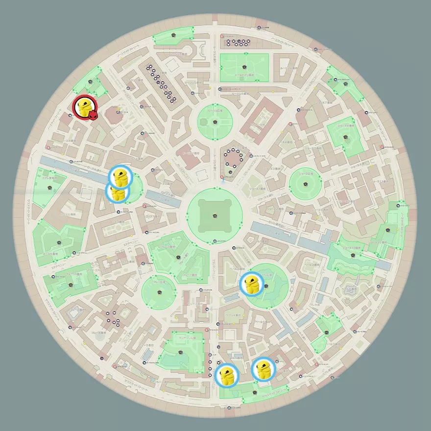 コクーンの出現場所マップ