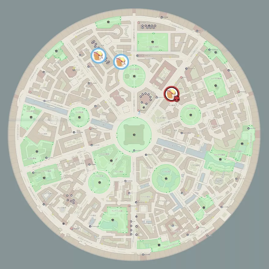 ピジョットの出現場所マップ