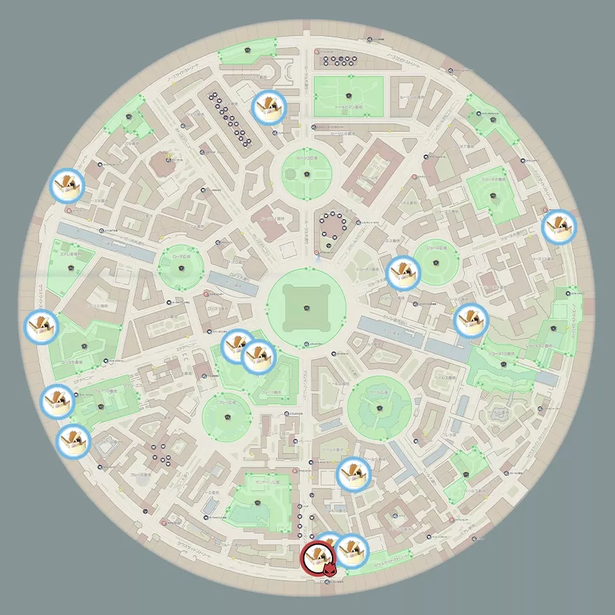 ポッポの出現場所マップ