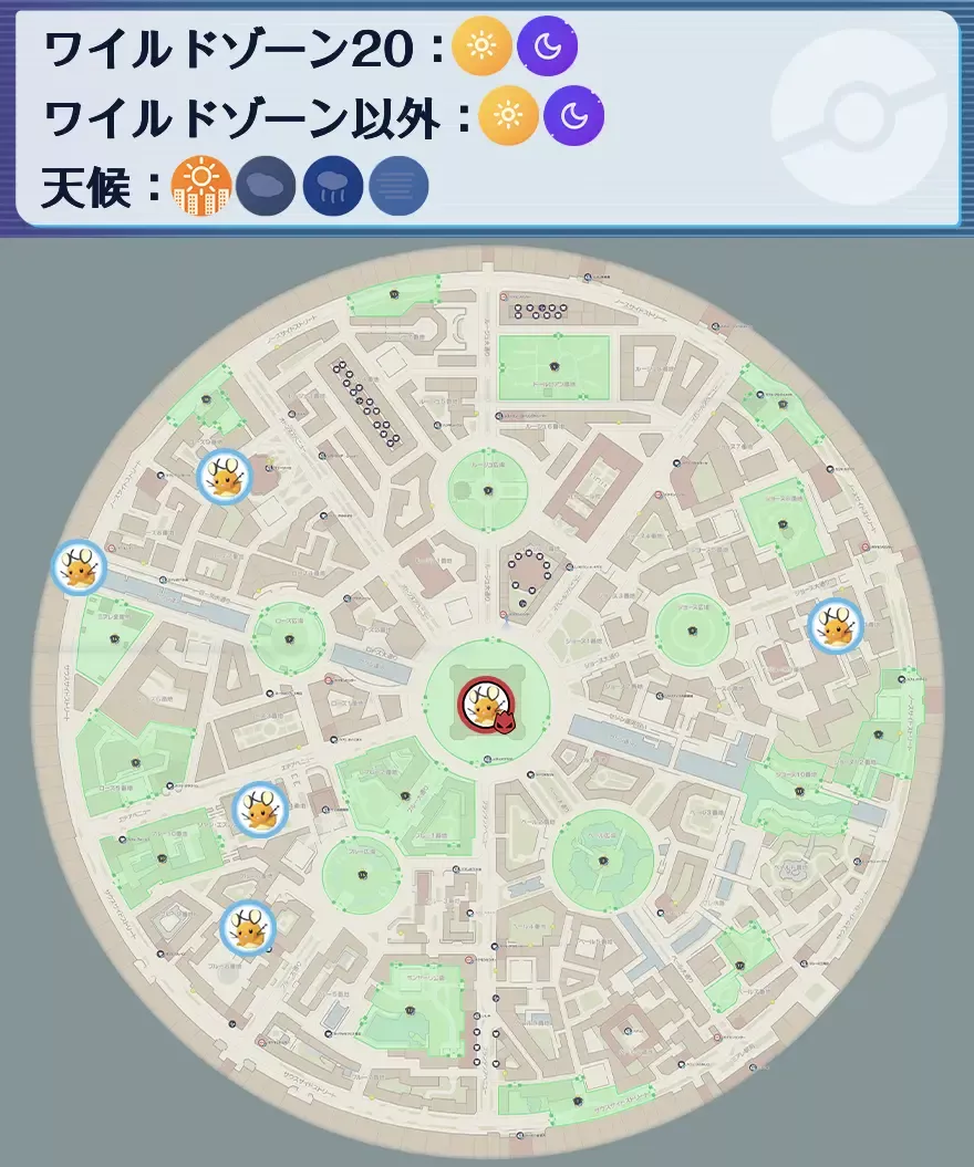 デデンネの出現場所マップ