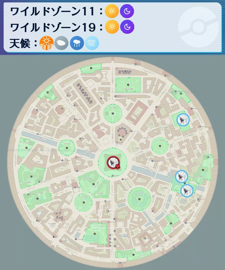 トリミアンの出現場所マップ