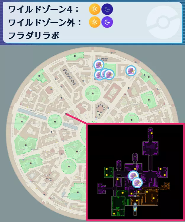 アーボの出現場所マップ