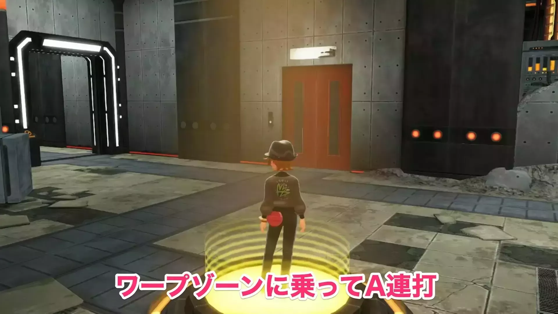ワープゾーンに乗ってA連打