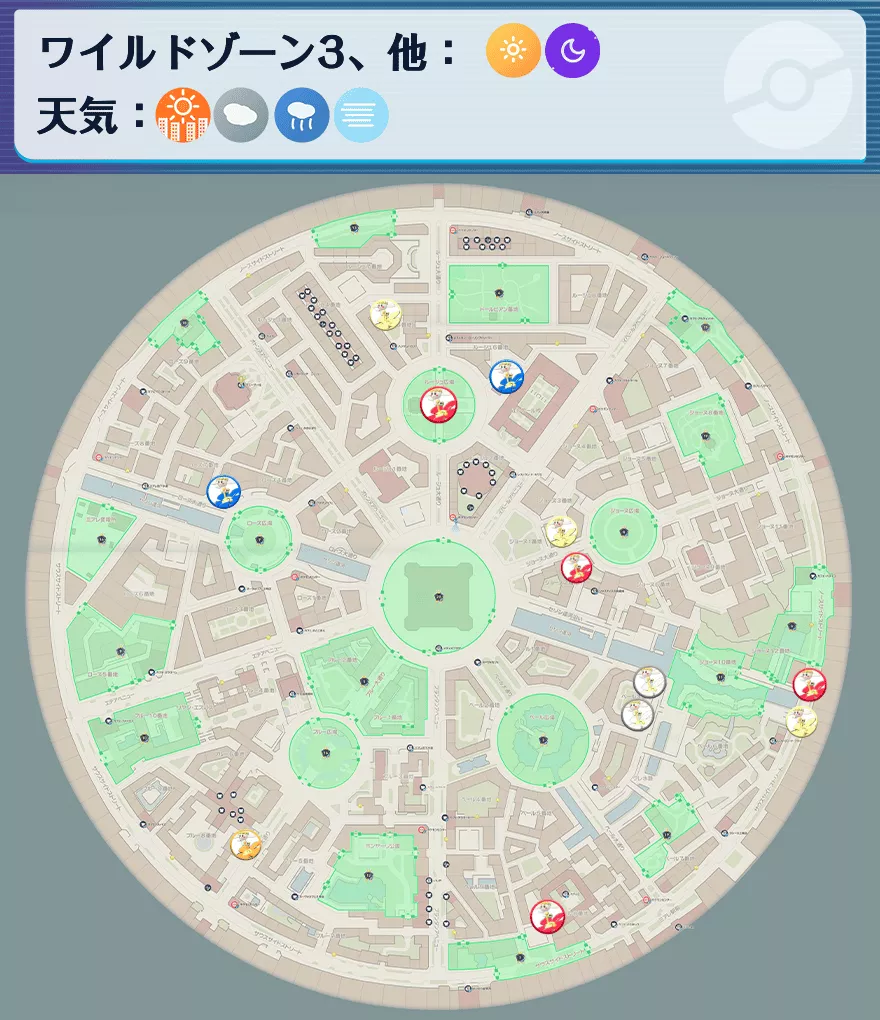 フラベベの出現場所マップ