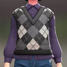 ニットベスト＆ブラウスセット