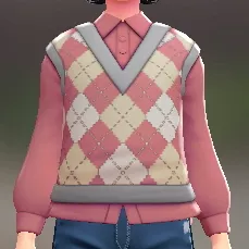 ニットベスト＆ブラウスセット